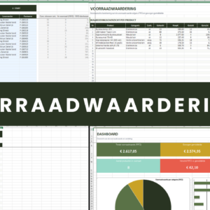 FIFO Voorraadwaardering Excel sjabloon met dashboard en KPIs