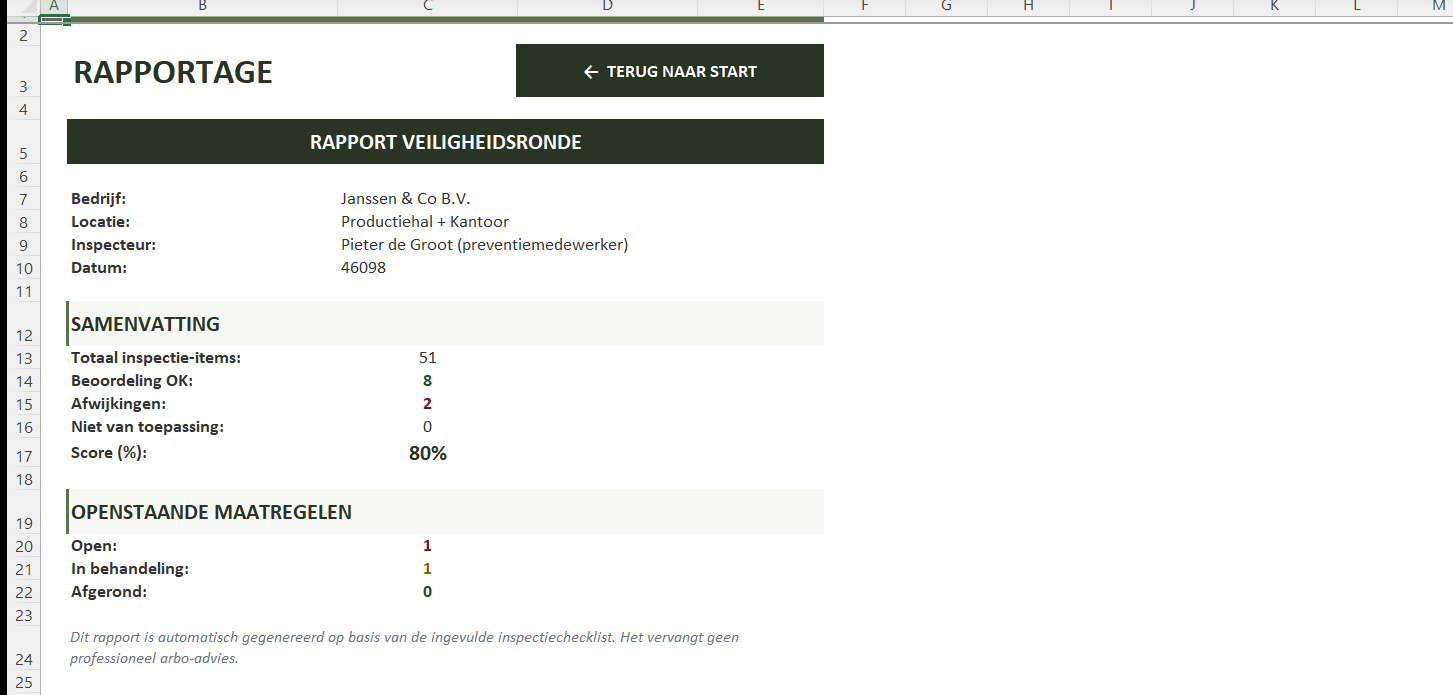 Veiligheidsronde Checklist Excel - Afbeelding 8