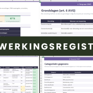 AVG Verwerkingsregister Excel conform artikel 30 AVG met voorgevulde verwerkingen