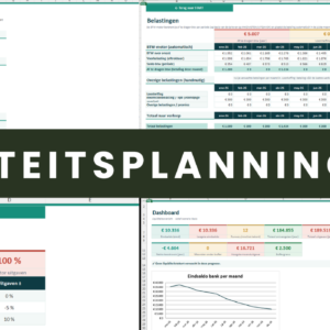 Liquiditeitsplanning Excel - 12-maands liquiditeitsprognose met BTW-motor, scenario's en runway-dashboard