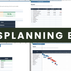 Tijdsplanning Excel Gantt planning met afhankelijkheden en kritieke pad