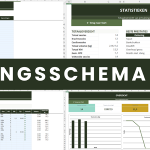 Trainingsschema Excel - compleet overzicht
